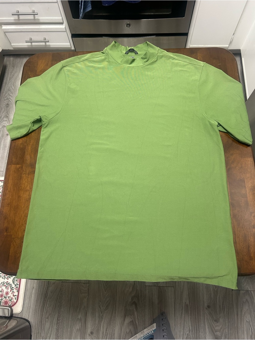 Y2K Nike Golf Shirt Men XL Mock Neck Dri Fit Green Tour Performance